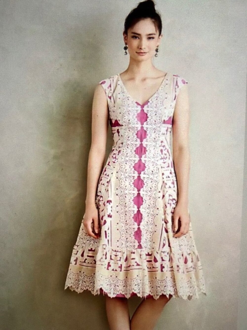 Anthropologie Moulinette Soeurs Versailles Lace Dress 0P Petite Pink Coquette